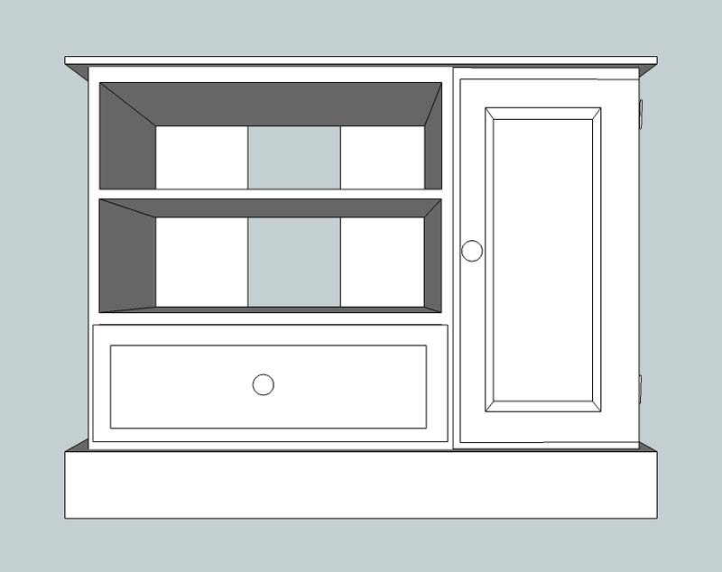 Large 1 Drawer 1 Door Tv Unit ( Loose Shelf )