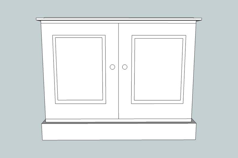 Large 2 Door Tv Cabinet ( 2 Fixed Shelves )